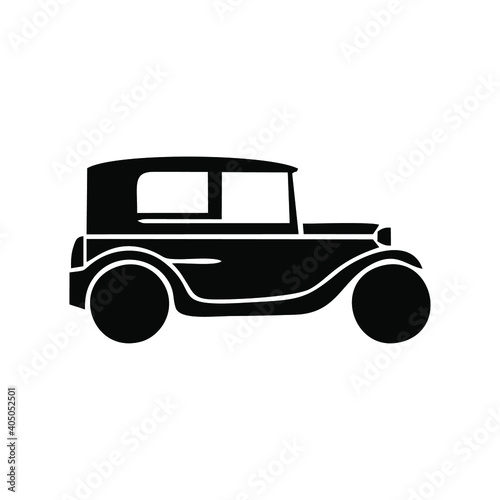 car old retro logo design creative idea