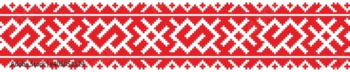 National pixel pattern. Traditional ethnic pattern for embroidery with red thread, Bright and fashionable pattern.