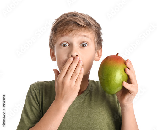 Cute little boy with fresh ...