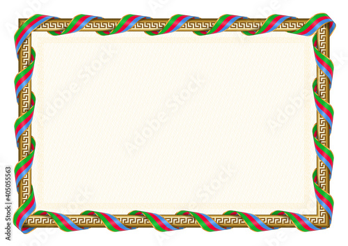 Horizontal frame and border with Eritrea flag