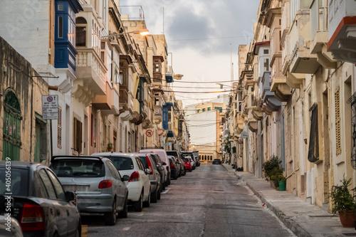 Streets of Valletta (or Il-Belt) capital of the Mediterranean island nation of Malta © AlbertMi