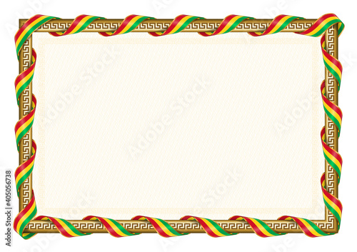 Horizontal frame and border with Guyana flag