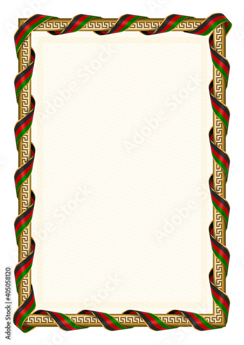 Vertical  frame and border with Kenya flag