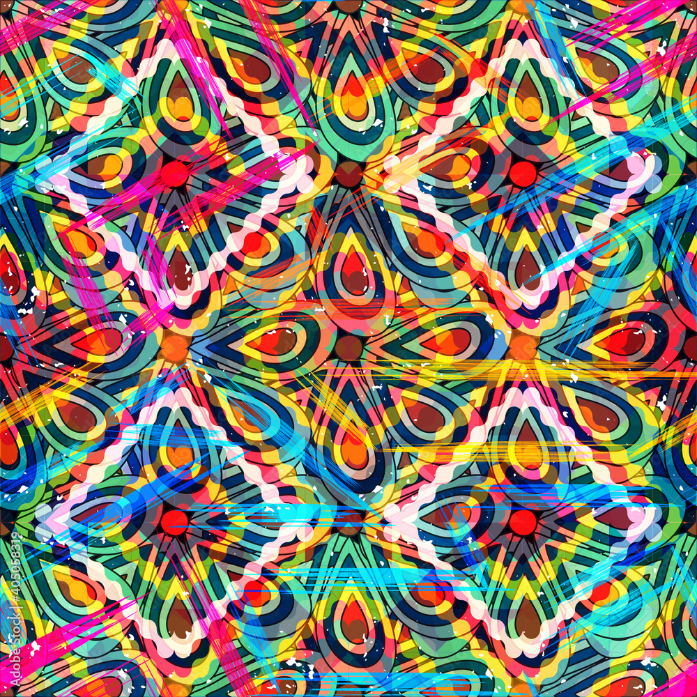 Bright abstract geometric seamless pattern in graffiti style. Quality illustration for your design Bright abstract geometric seamless pattern in graffiti style. Quality illustration for your design