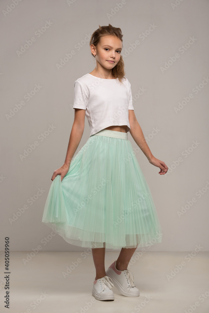 Skirt and blouse for teenage girl top