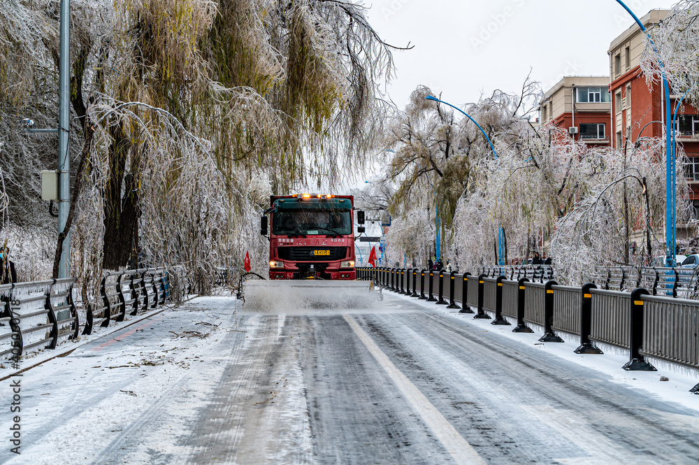 Winter landscape in Changchun, China after rain and snow Winter landscape in Changchun, China after rain and snow