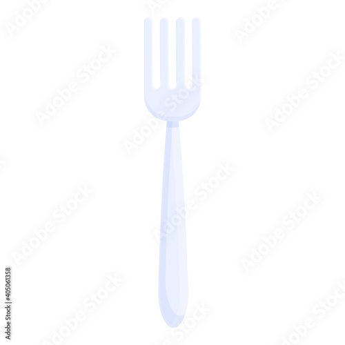 Biodegradable plastic fork icon. Cartoon of biodegradable plastic fork vector icon for web design isolated on white background