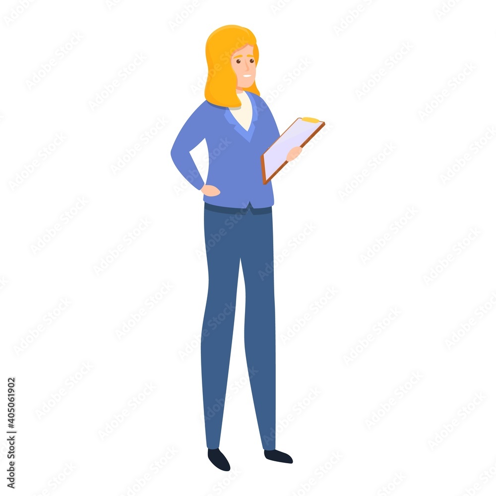Office woman agent icon. Cartoon of office woman agent vector icon for web design isolated on white background Office woman agent icon. Cartoon of office woman agent vector icon for web design isolated on white background