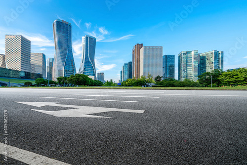 Roads and architectural landscape of modern Chinese cities.