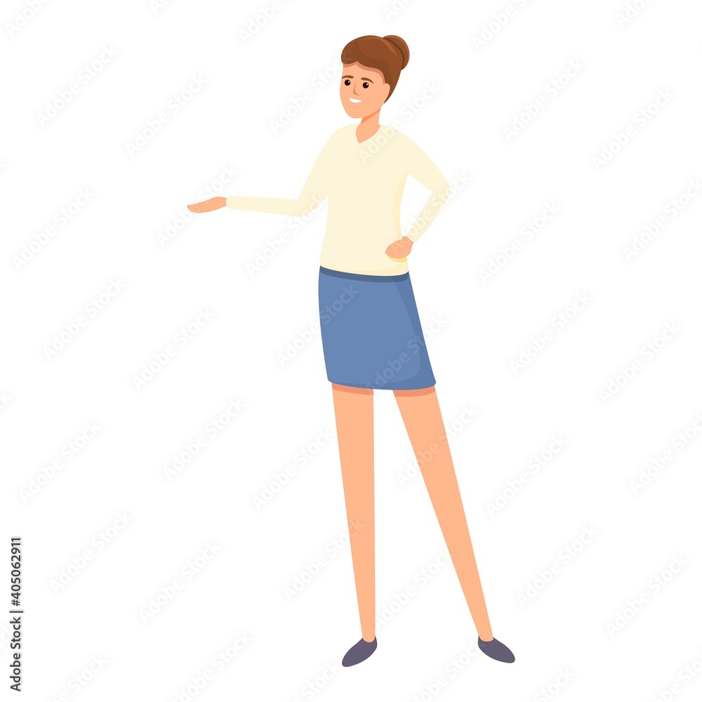 Woman office agent icon. Cartoon of woman office agent vector icon for web design isolated on white background Woman office agent icon. Cartoon of woman office agent vector icon for web design isolated on white background