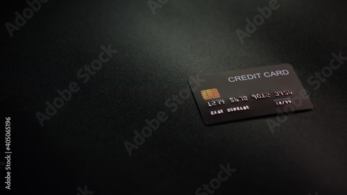 Focus Close-up credit cards cards with a black background