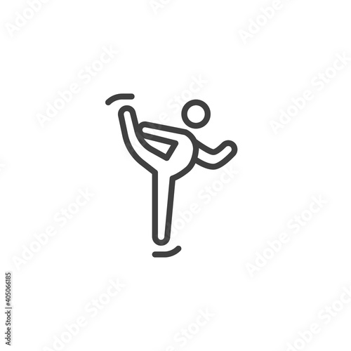 Figure skating line icon. linear style sign for mobile concept and web design. Figure skater outline vector icon. Symbol, logo illustration. Vector graphics