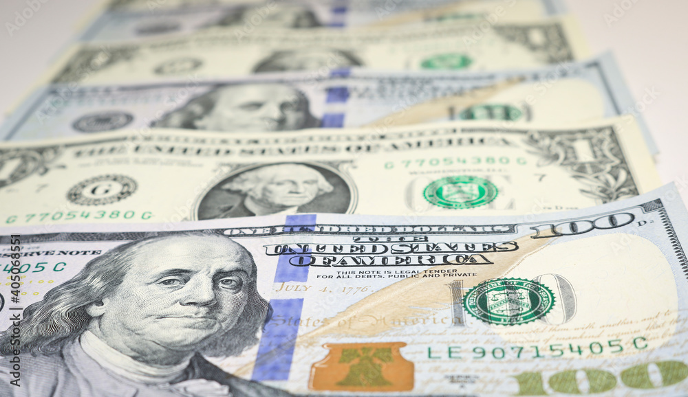 Currency American dollars - paper banknotes. Money background. Currency American dollars - paper banknotes. Money background.