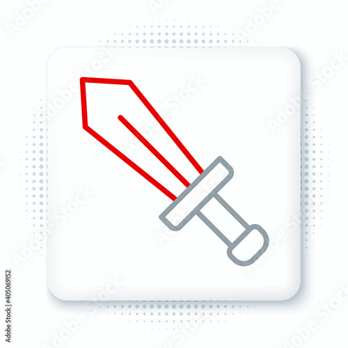 Line Sword for game icon isolated on white background. Colorful outline concept. Vector.