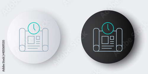 Line Business project time plan icon isolated on grey background. Colorful outline concept. Vector.
