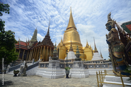 The Temple of the Emerald Buddha or Wat Phra Kaew no people © ideation90