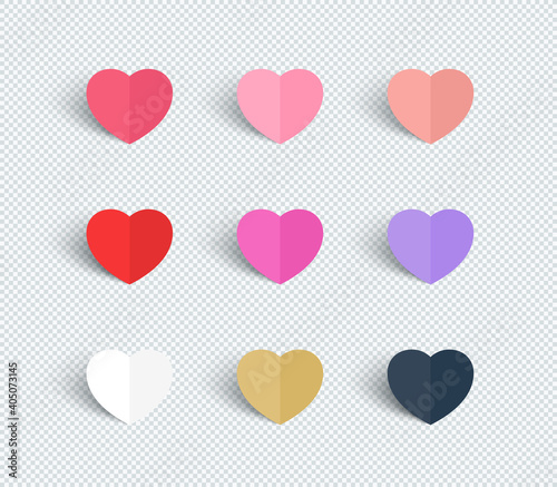 Love Heart Shapes Paper Valentines Day Decoration Set