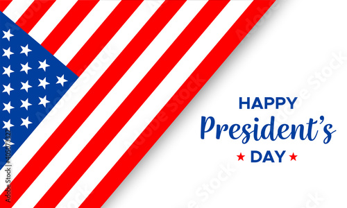 Happy President's Day Handwritten Text With USA National Flag. Vector Illustration