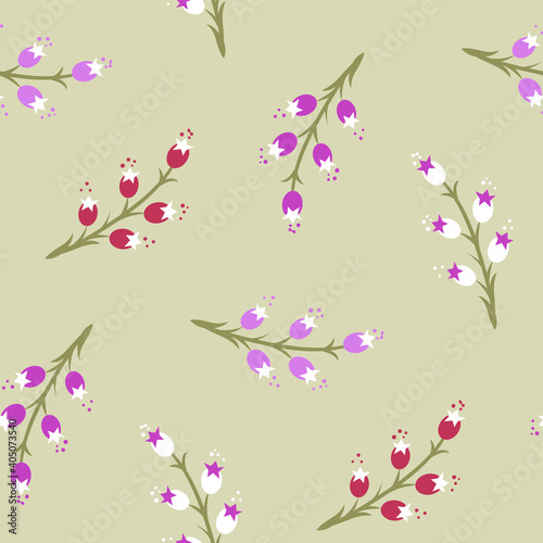 Wallpaper Mural Decorative floral wallpaper. Seamless vector flowers pattern. Stylish background with flowers. Spring summer field of flowers pattern for fabric, textile, wrapping, cover, etc. Torontodigital.ca