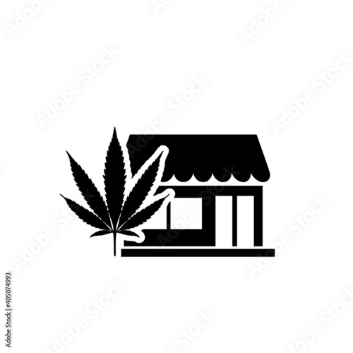 Cannabis store icon isolated on white background