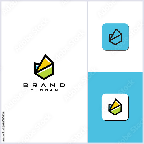 Pocket geometric symbol concept logo designs vector