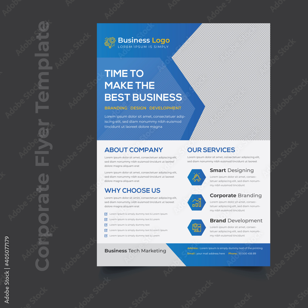 Fototapeta premium Creative Corporate Service Promotional Flyer Template Design