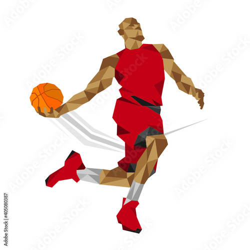 Basketball pose vector set design cube style