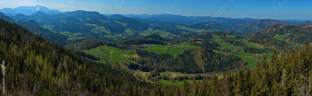 View from the lookout tower on Hohe Wand, Lower Austria, Austria, Europe
