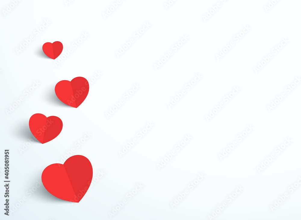 Valentines Day Love Heart Minimal White Background