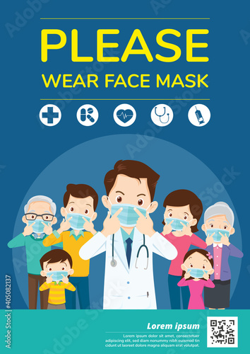 Doctors and family members Campaign Please wear a face mask