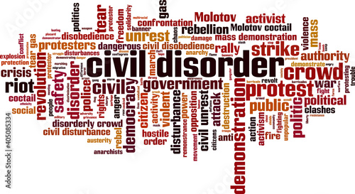 Civil disorder word cloud