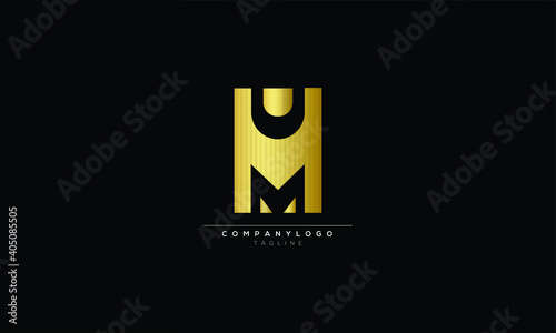 HUM UHM MHU Abstract initial monogram letter alphabet logo design