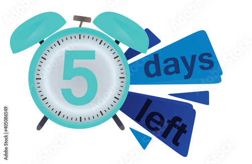 Five days left icon. vector