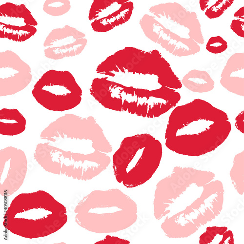 Seamless pattern with lipstick traces.