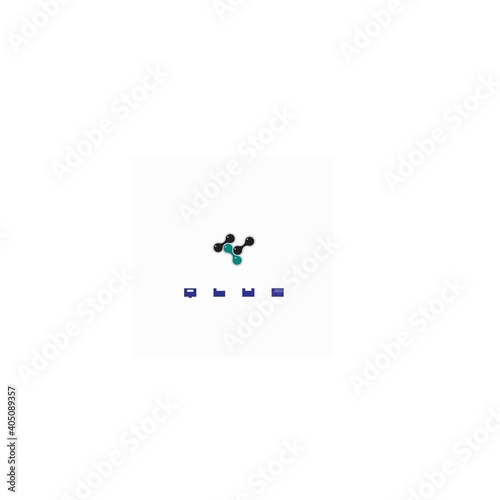 
Illustration in the form of a chemical scheme of glue in the form of a symbol or logo