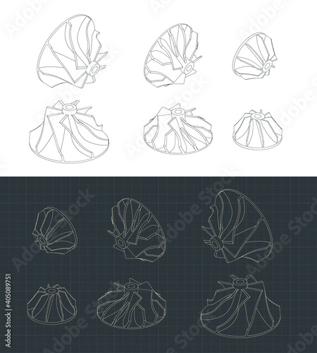 Turbine impellers drawings Set