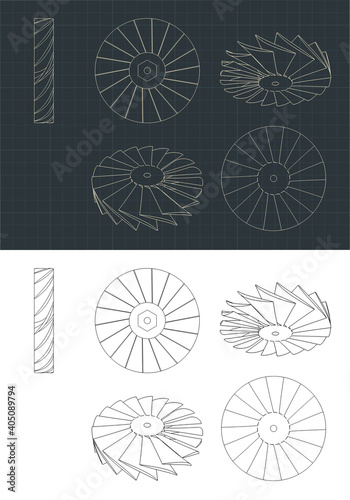 Turbine rotor drawings