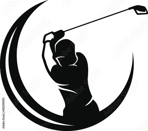 Silhouette of Golfer Swing Position