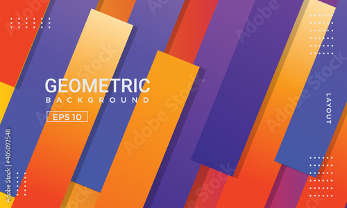 Illustration vector graphic of colorful gradient geometric background. Perfect for copybook brochures, school books, Notebook paper, book, magazine template.