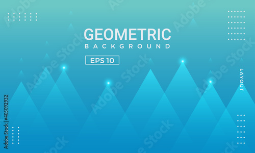 Illustration vector graphic of colorful triangle blue gradient geometric background. Perfect for copybook brochures, school books, Notebook paper, book, magazine template.