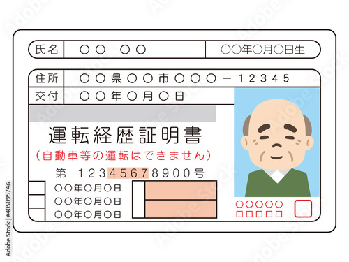高齢男性の運転経歴証明書