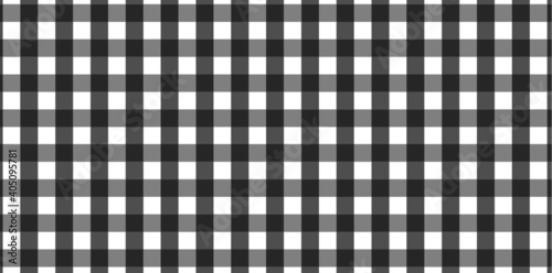 Horizontal black and white Gingham pattern Texture from rhombus/squares for - plaid, clothes, shirts, dresses, paper, bedding, blankets, quilts and other textile products. Vector illustration
