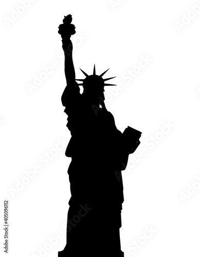 Statue of Liberty. Vector silhouette. New York. Manhattan. United states of America.