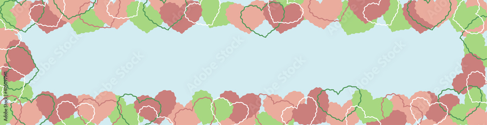 Billboard template with colored hearts