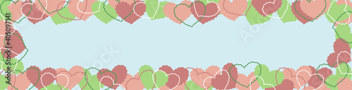 Billboard template with colored hearts