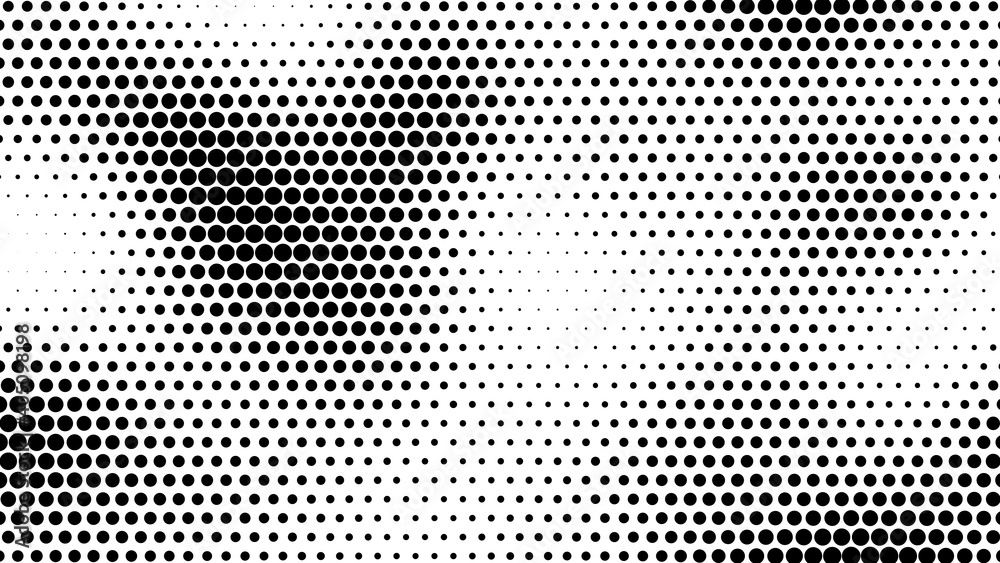 Halftone noise. Pattern. Abstract dotted background. Texture of black dots. Monochrome gradient background. Vector illustration.