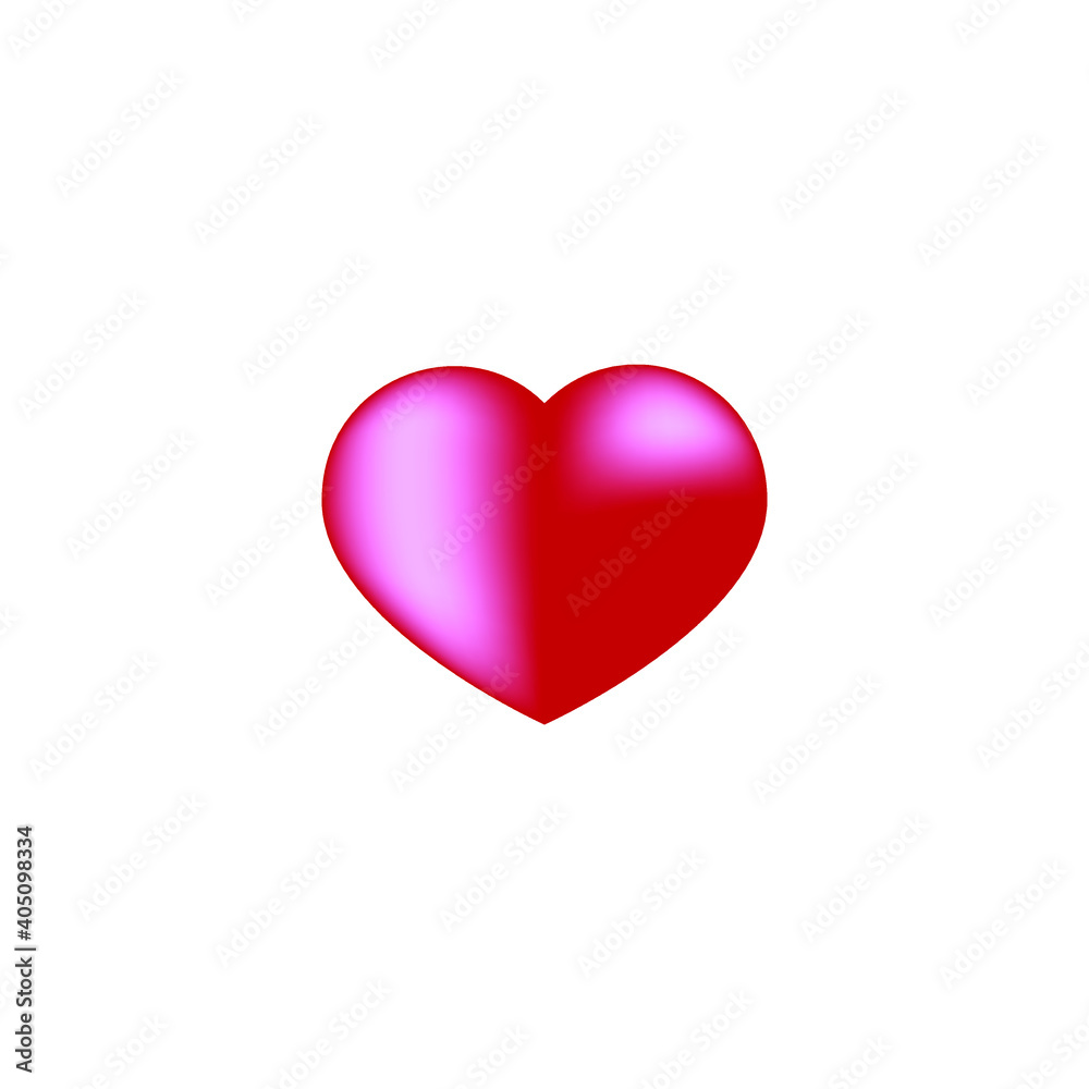 red heart vector illustration for love icon or symbol
