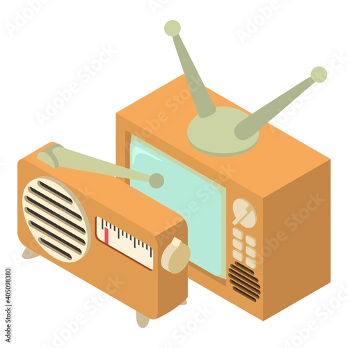 Retro media icon. Isometric illustration of retro media vector icon for web