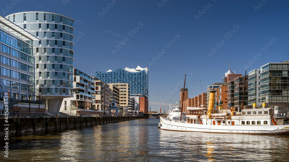 Obraz premium Sandtorhafen Hamburg sonnig HD Format