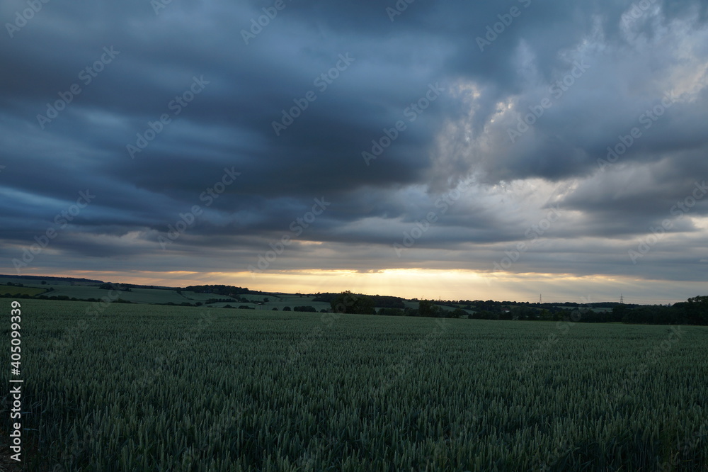 Stormy looking clouds, sunset at Saffron Walden, 2018